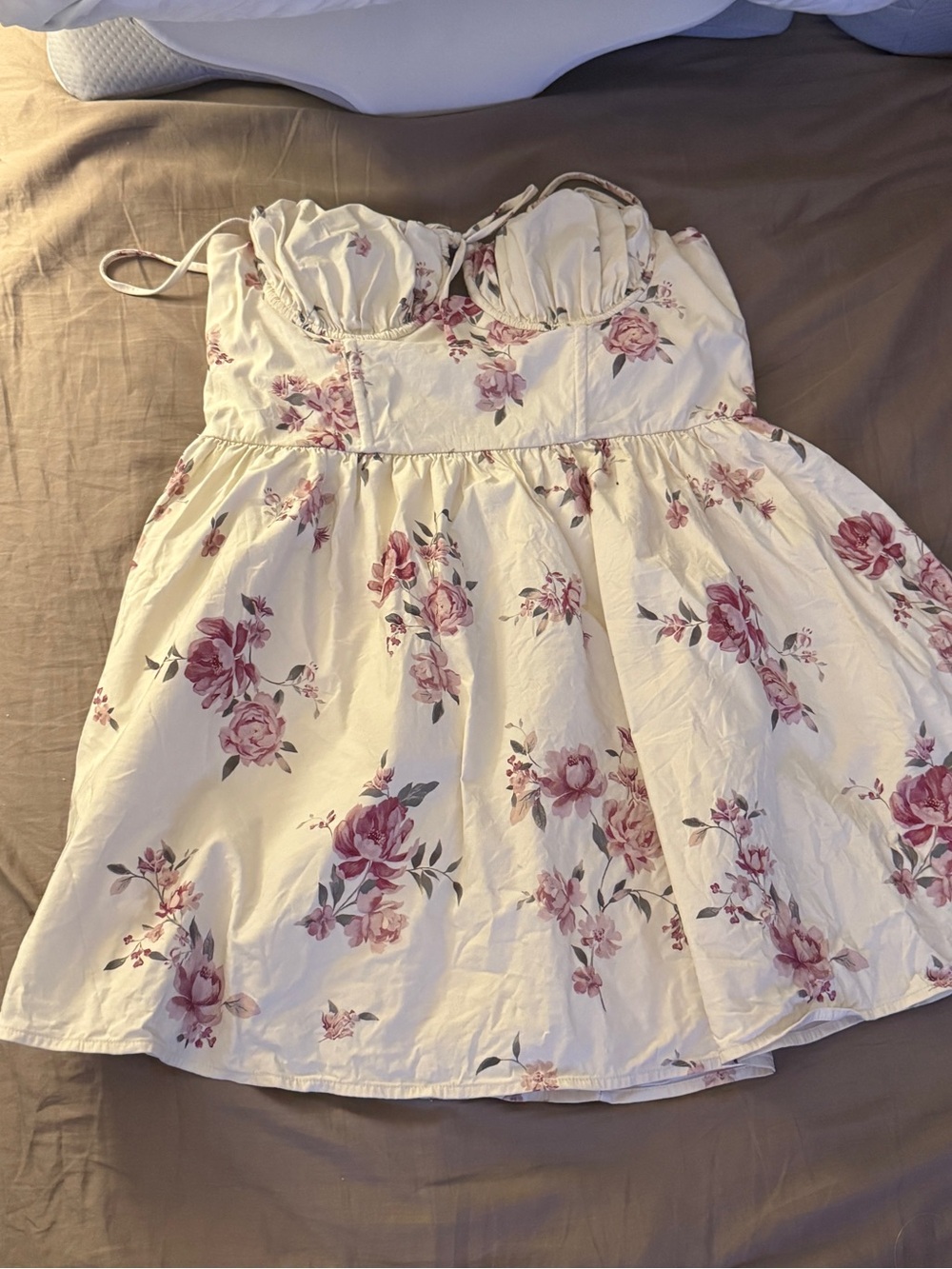 Majorelle White Floral Bustier Sundress Pink Rose Large excellent condition - Picture 3 of 3
